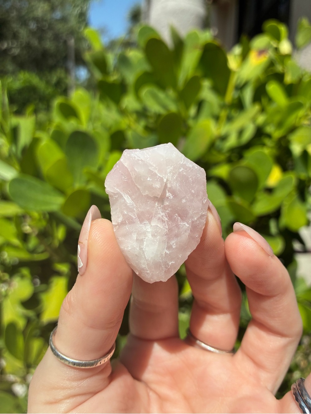 Raw Rose Quartz Macrame Crystal Necklace | Handcrafted Healing Stone Pendant - Picture 6 of 10